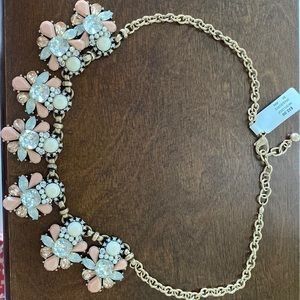 Pink and gold tone necklace